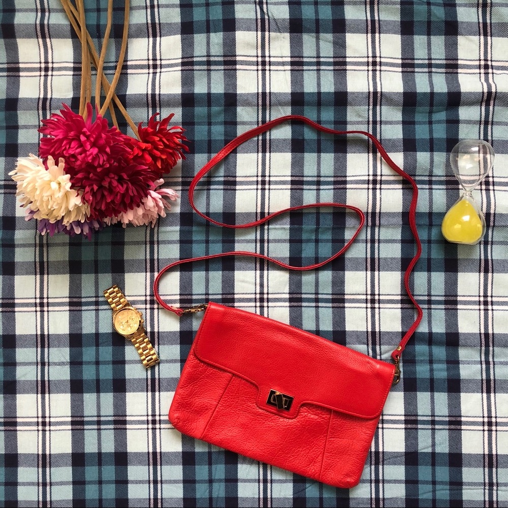 ⚡️Price Drop⚡️Red Leather Crossbody Clutch